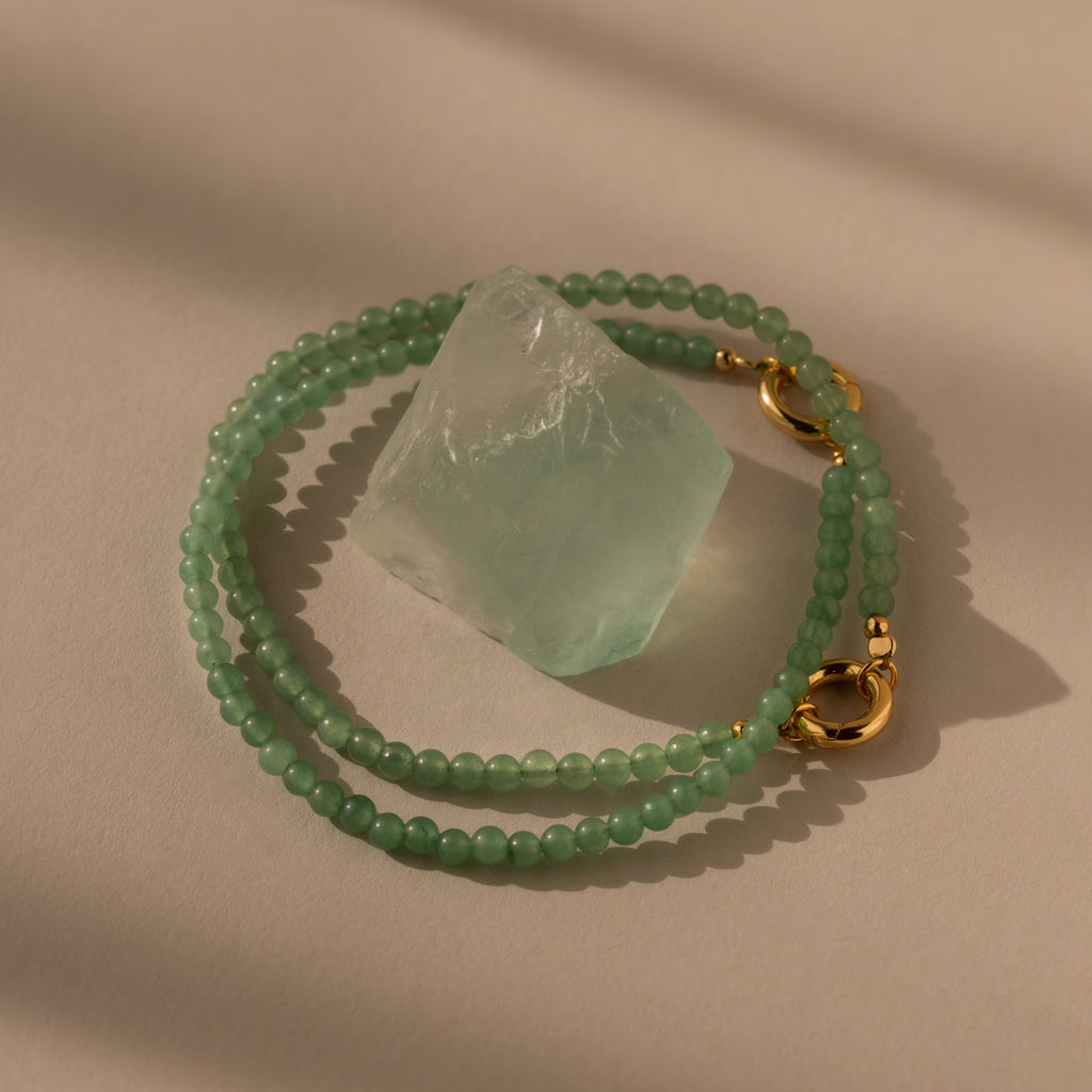 Beaded Jade Charm Bracelet