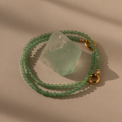 Beaded Jade Charm Bracelet