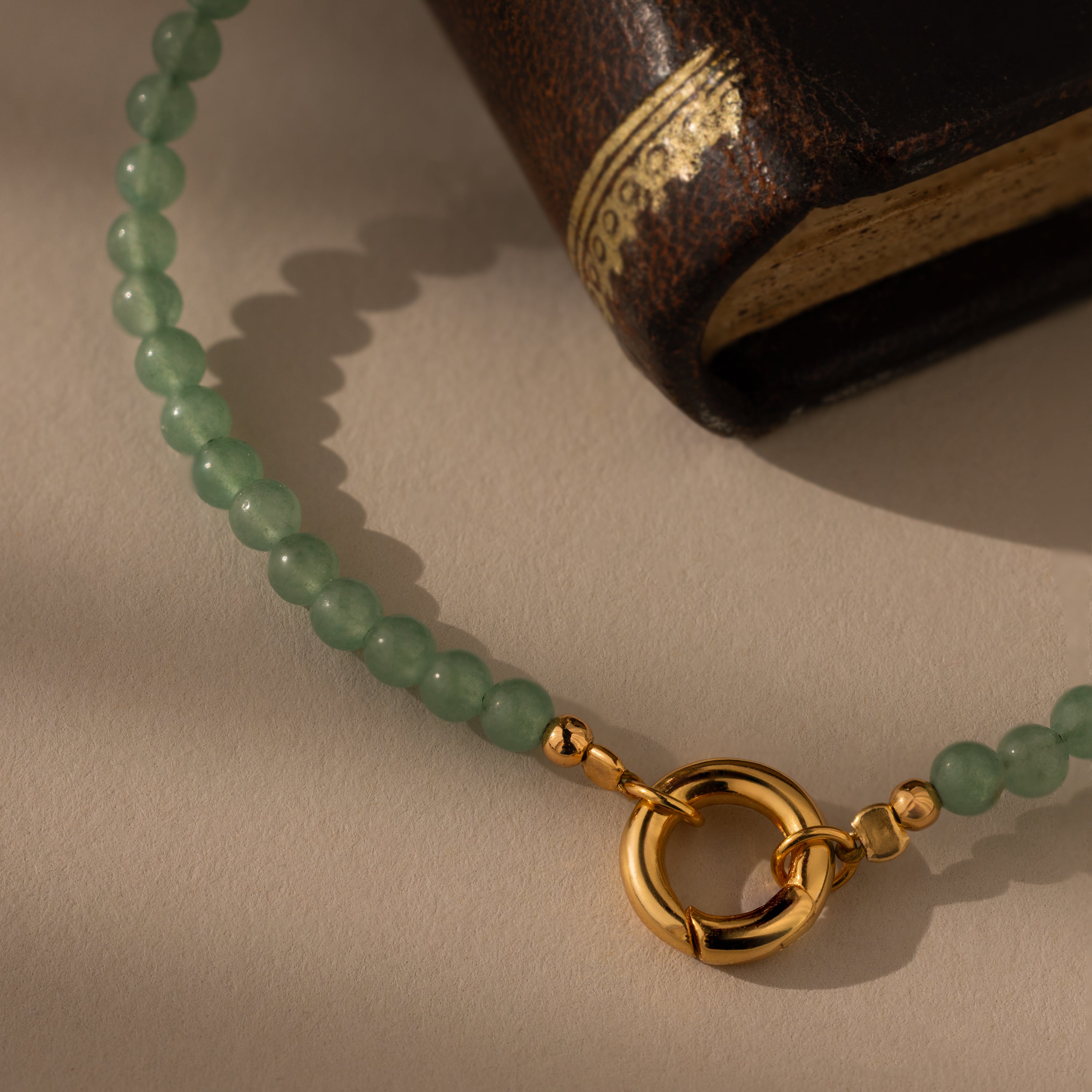 Beaded Jade Charm Bracelet