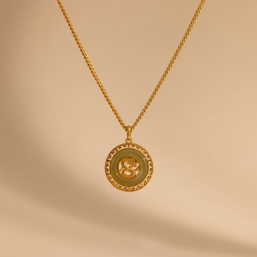 Jade Dragon Fortune Necklace