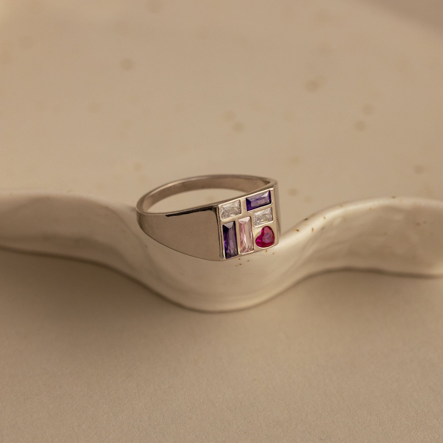 Mosaic Birthstone Signet Ring