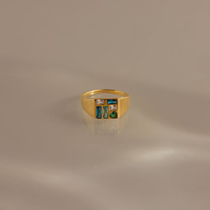 Mosaic Birthstone Signet Ring
