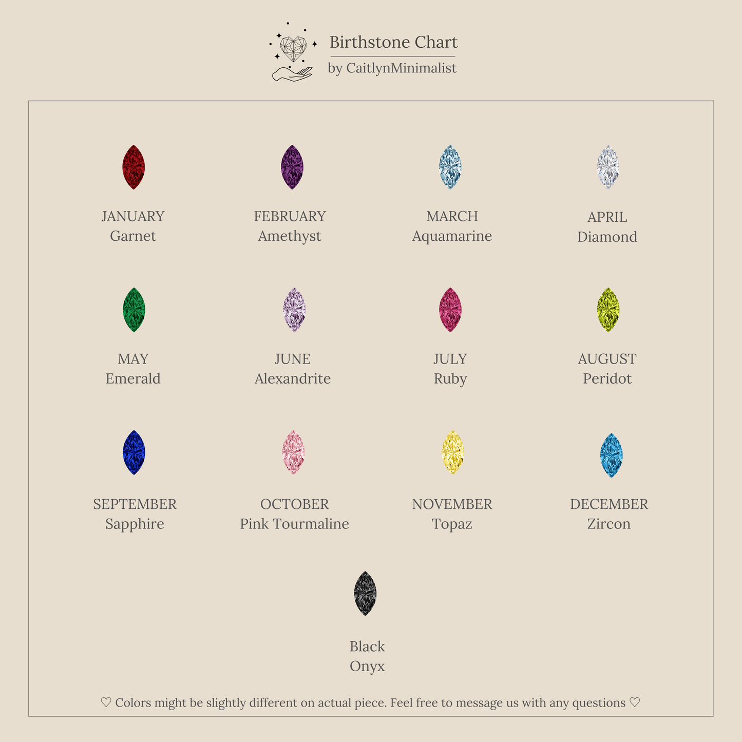 Marquise Birthstone Studs