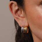 Mixed Metal Puff Studs