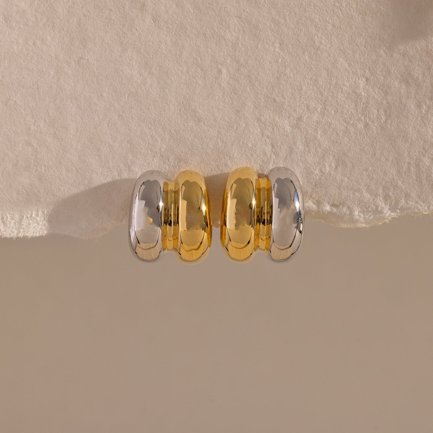 Mixed Metal Puff Studs
