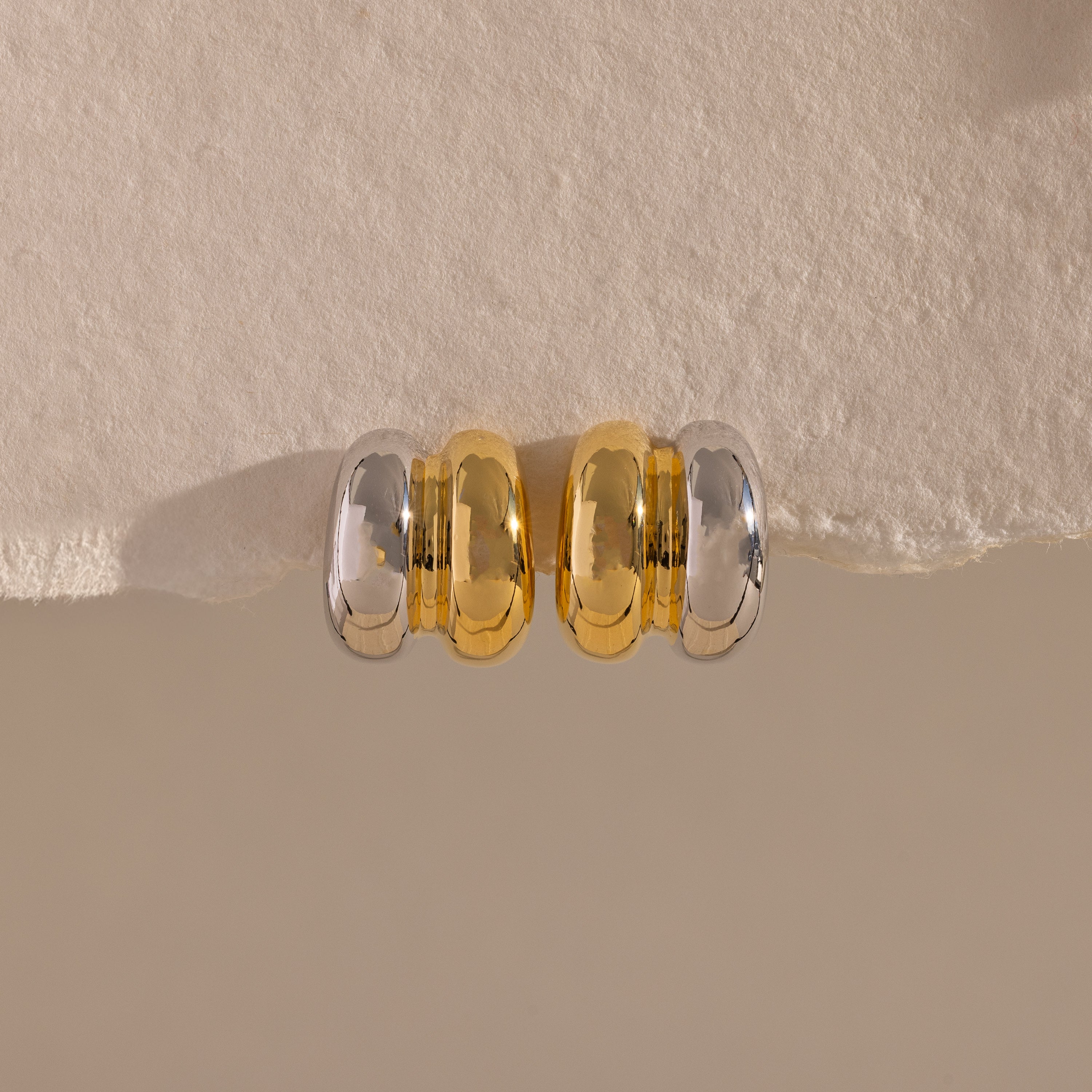 Mixed Metal Puff Studs