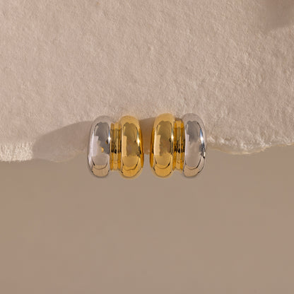 Mixed Metal Puff Studs