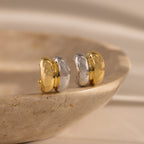 Mixed Metal Puff Studs