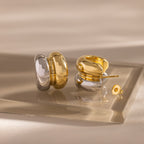 Mixed Metal Puff Studs