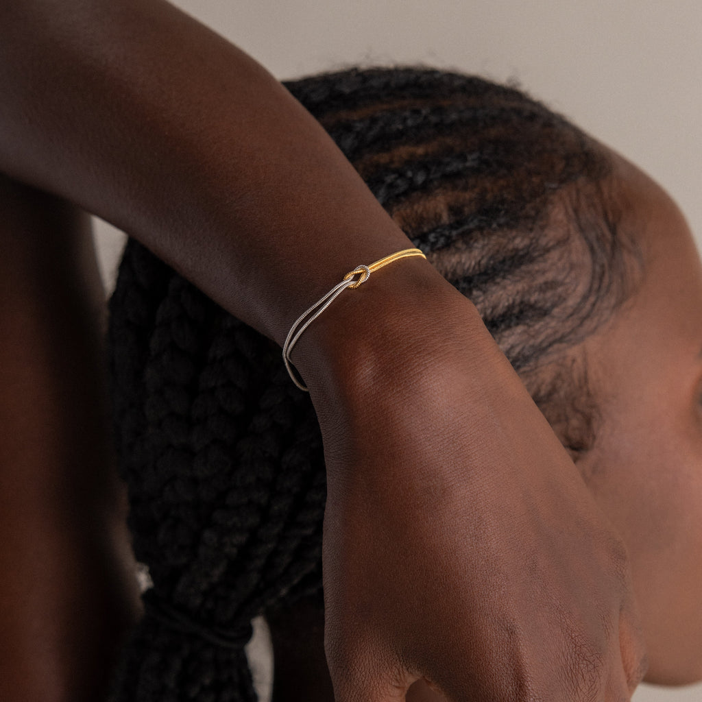 Love Knot Bracelet in Mixed Metal