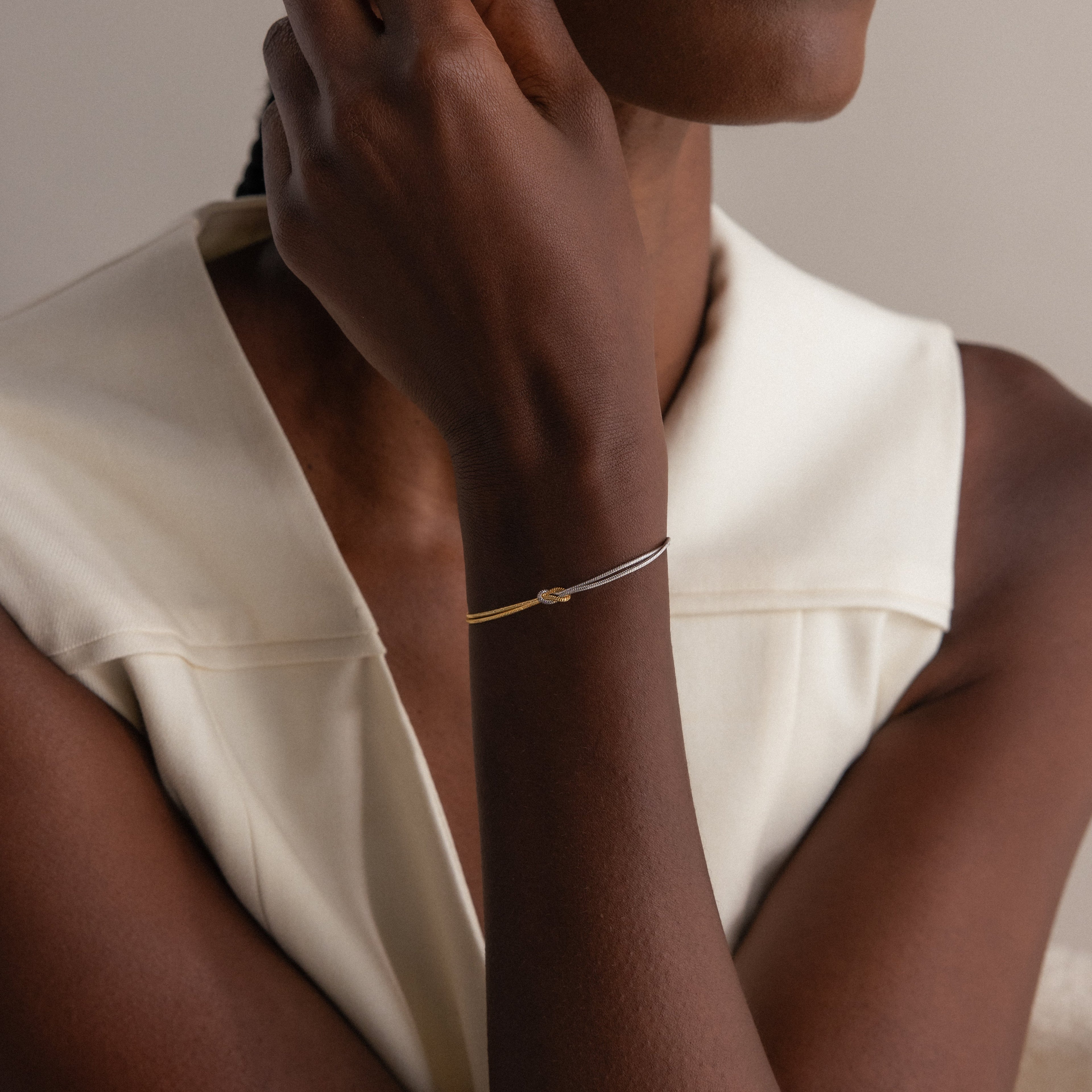 Love Knot Bracelet in Mixed Metal
