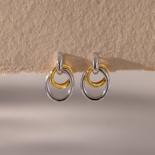 Mixed Metal Linked Earrings