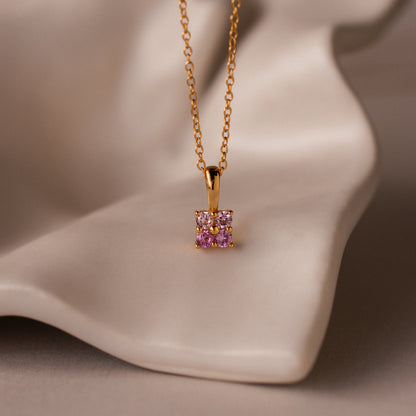 Ombre Birthstone Flower Necklace