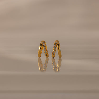 Amelia Duo Birthstone Huggies