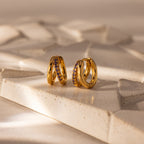 Amelia Duo Birthstone Huggies