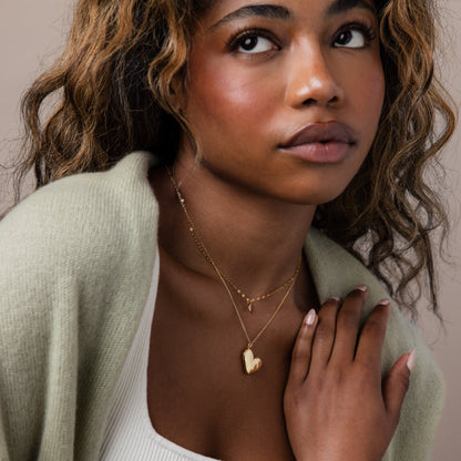 Organic Heart Locket Necklace