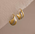 Intertwined Mixed Metal Hoops
