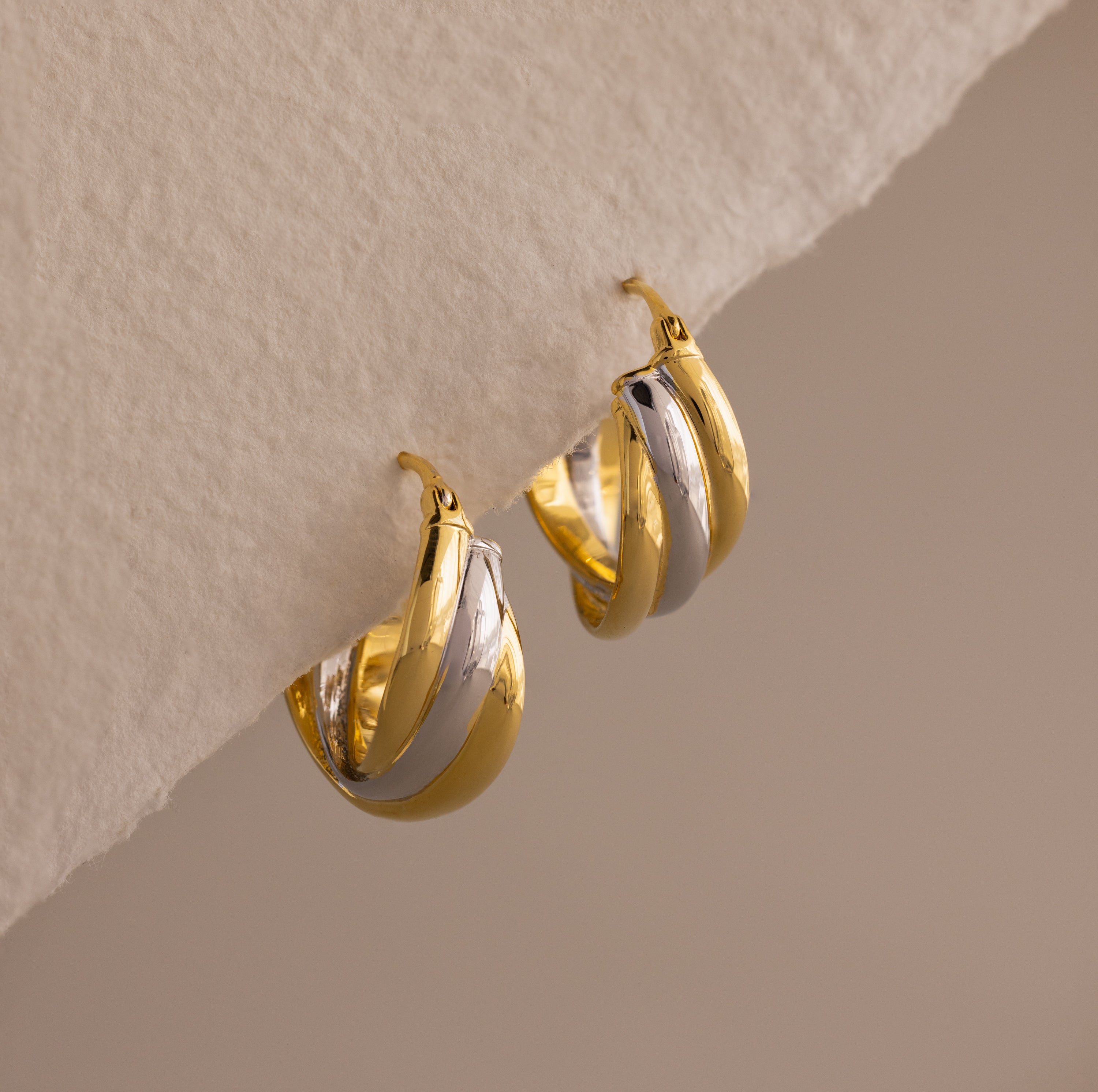 Intertwined Mixed Metal Hoops