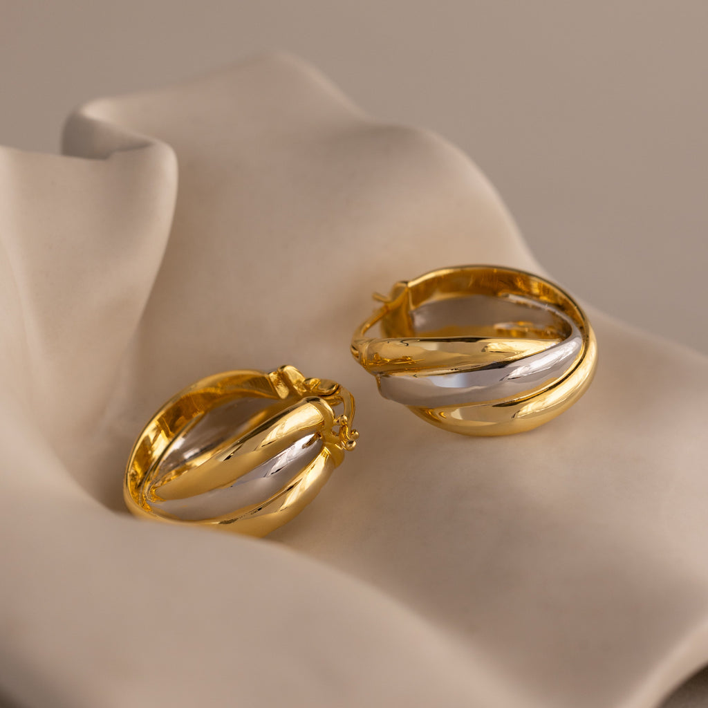 Intertwined Mixed Metal Hoops