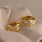 Intertwined Mixed Metal Hoops