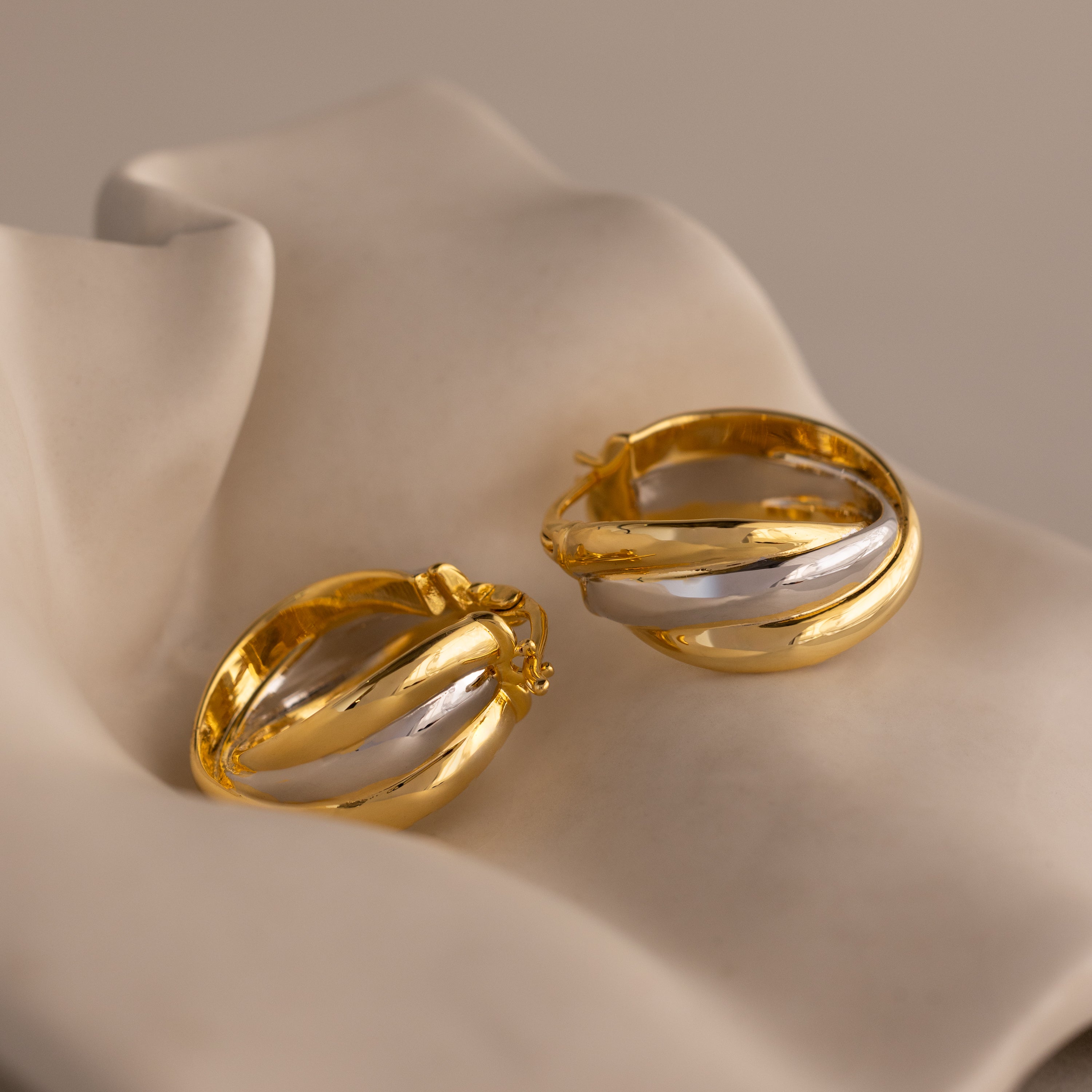 Intertwined Mixed Metal Hoops