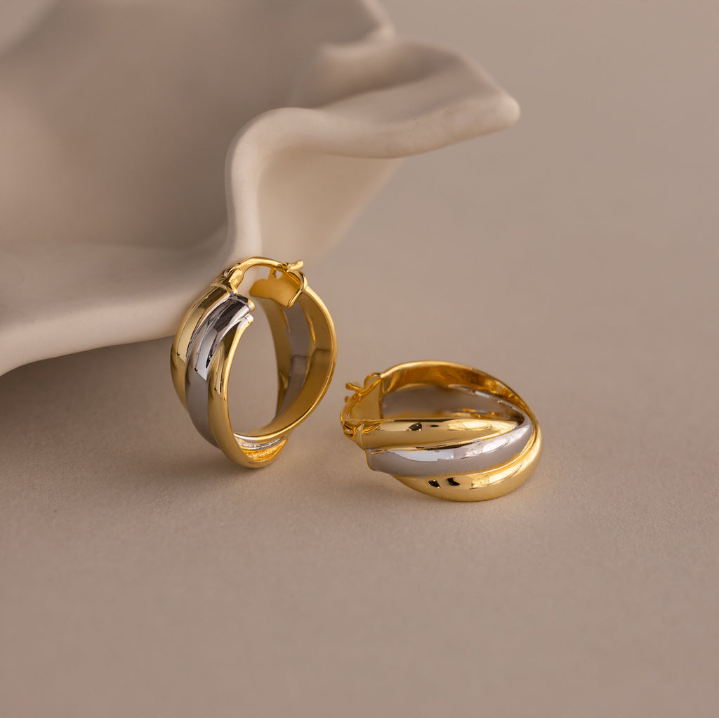 Intertwined Mixed Metal Hoops