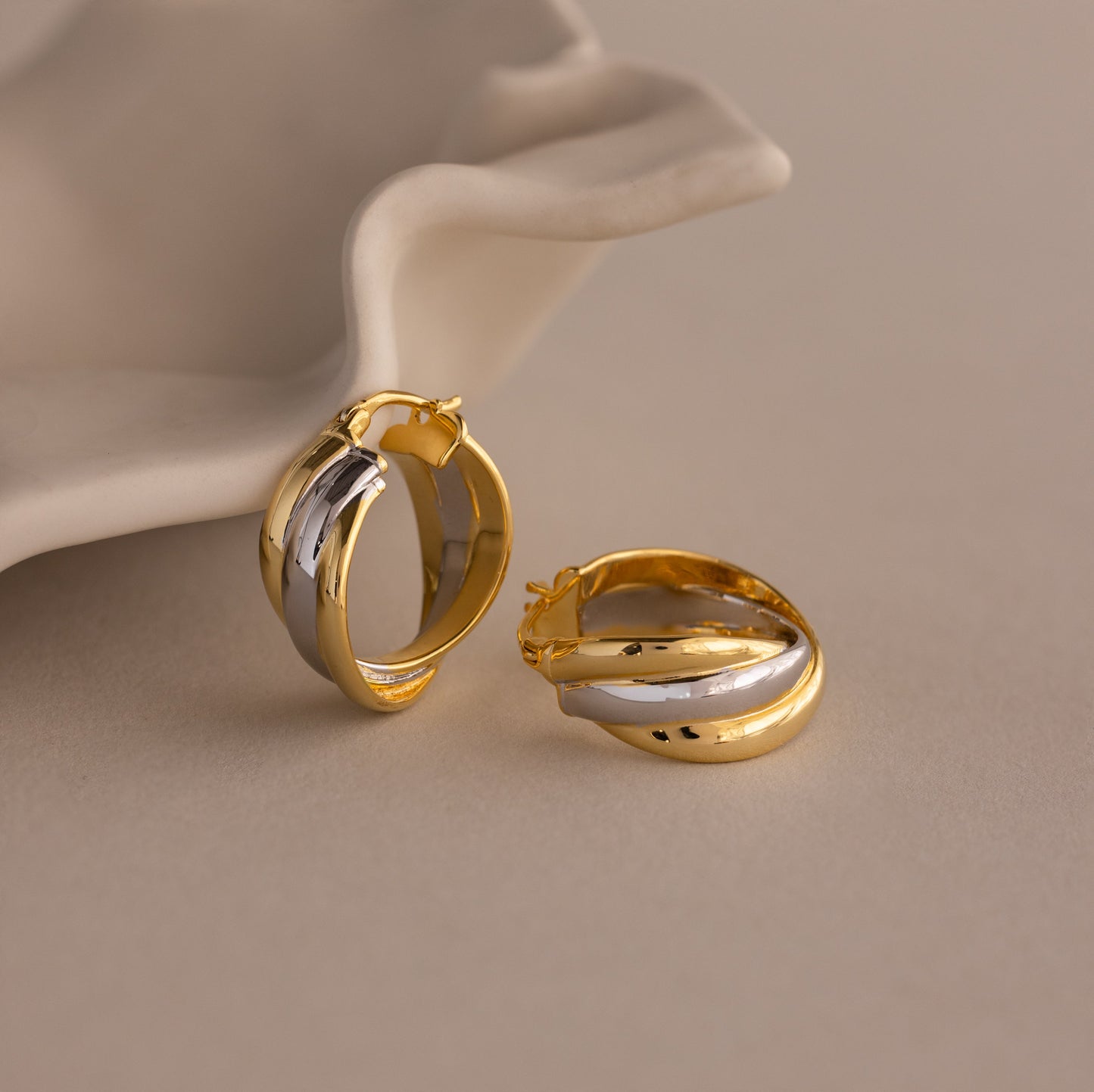 Intertwined Mixed Metal Hoops