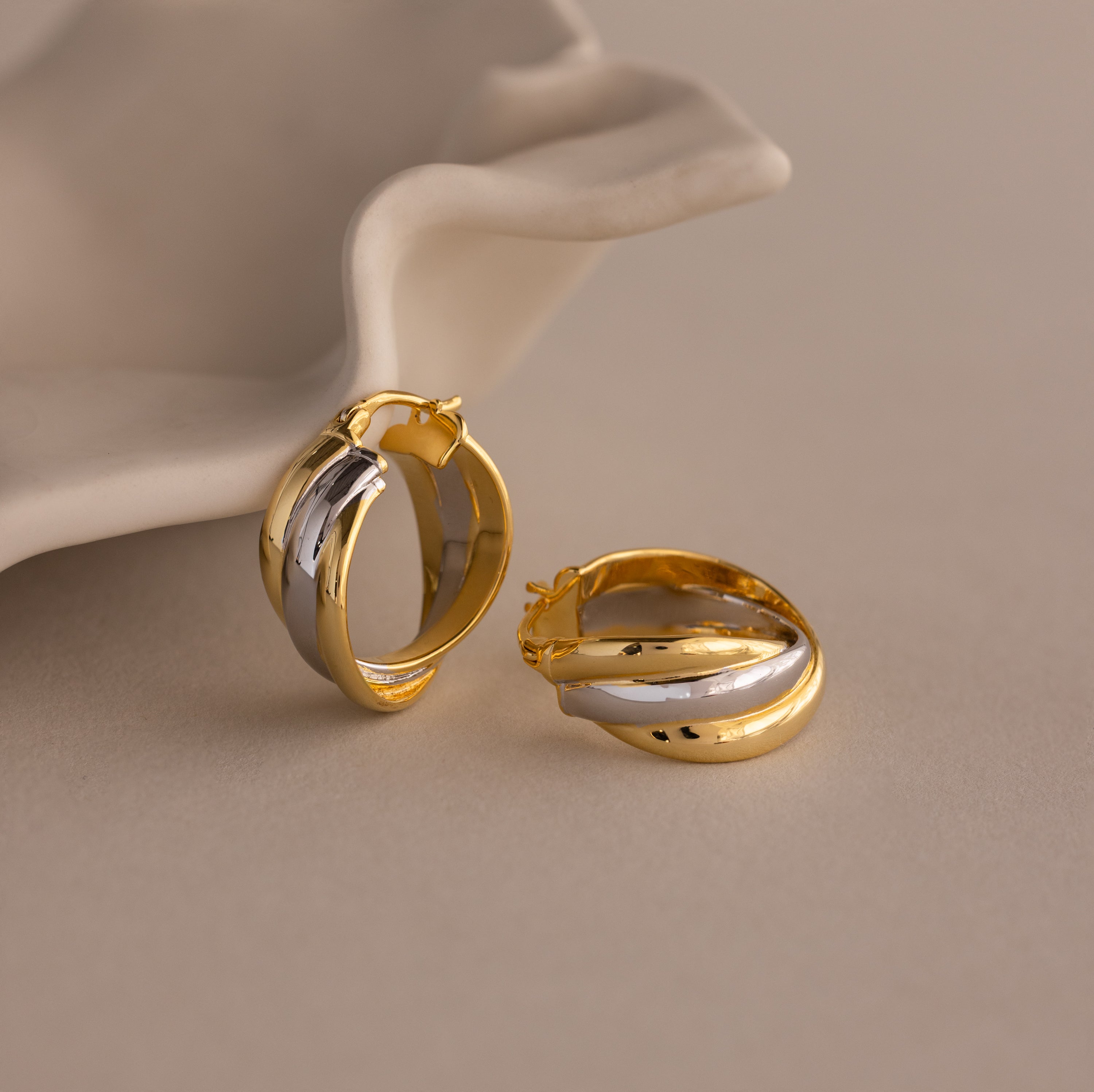 Intertwined Mixed Metal Hoops