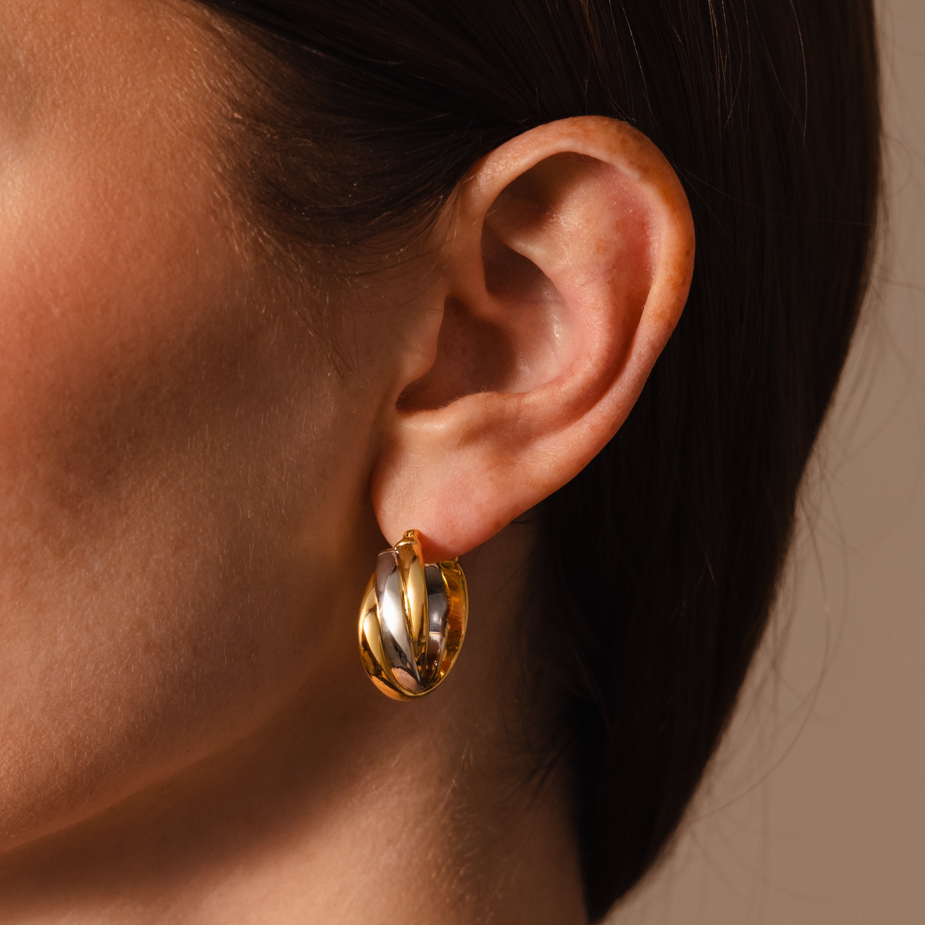 Intertwined Mixed Metal Hoops