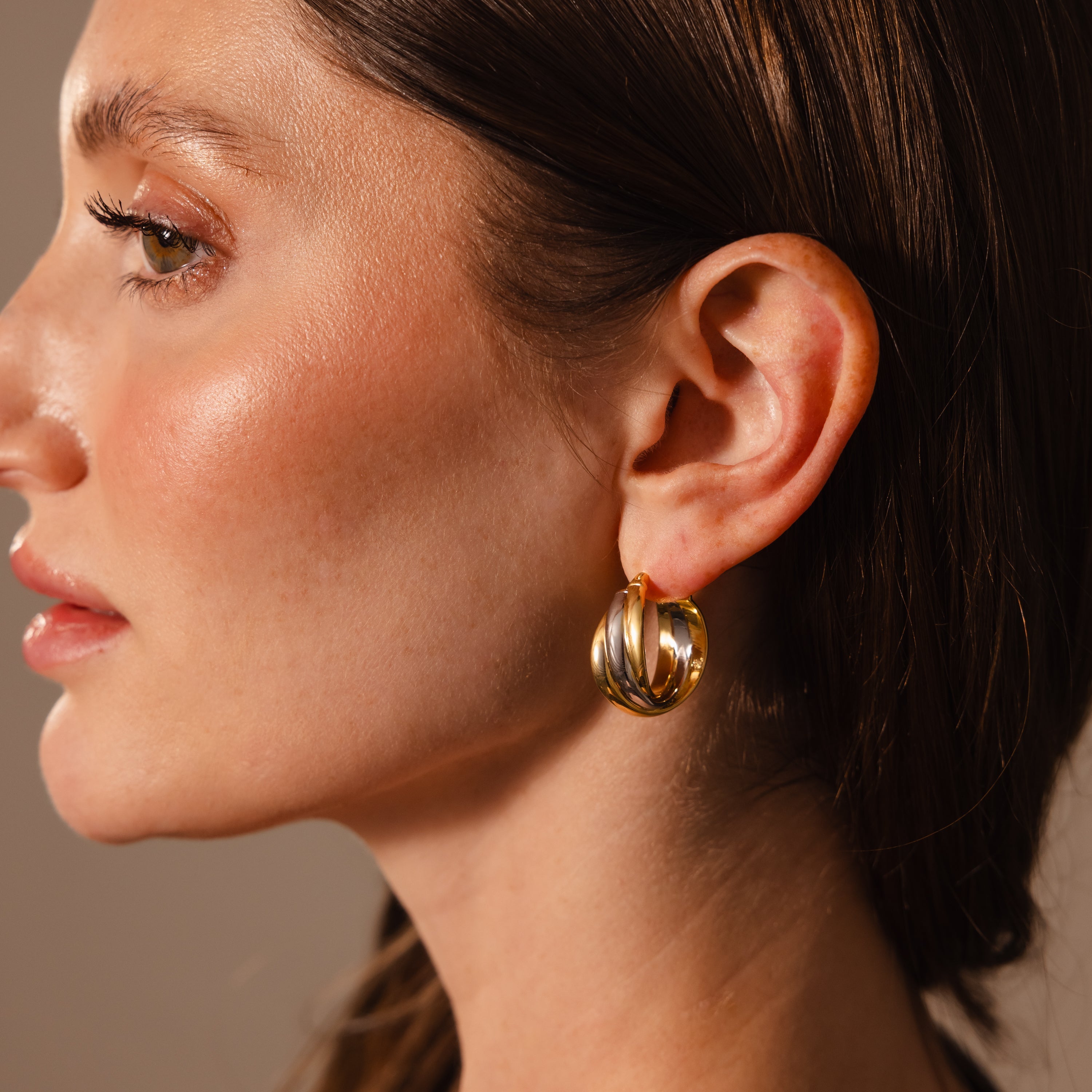 Intertwined Mixed Metal Hoops