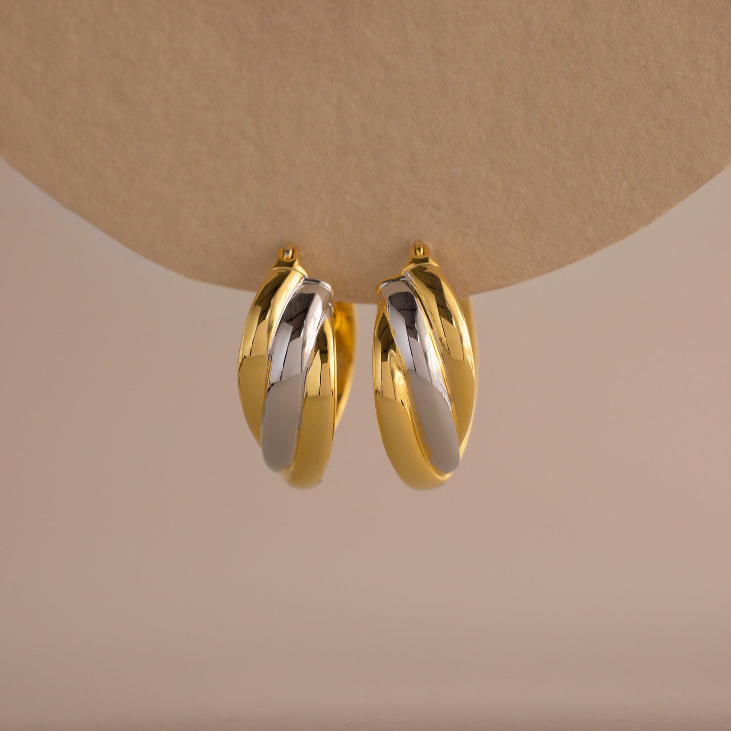 Intertwined Mixed Metal Hoops