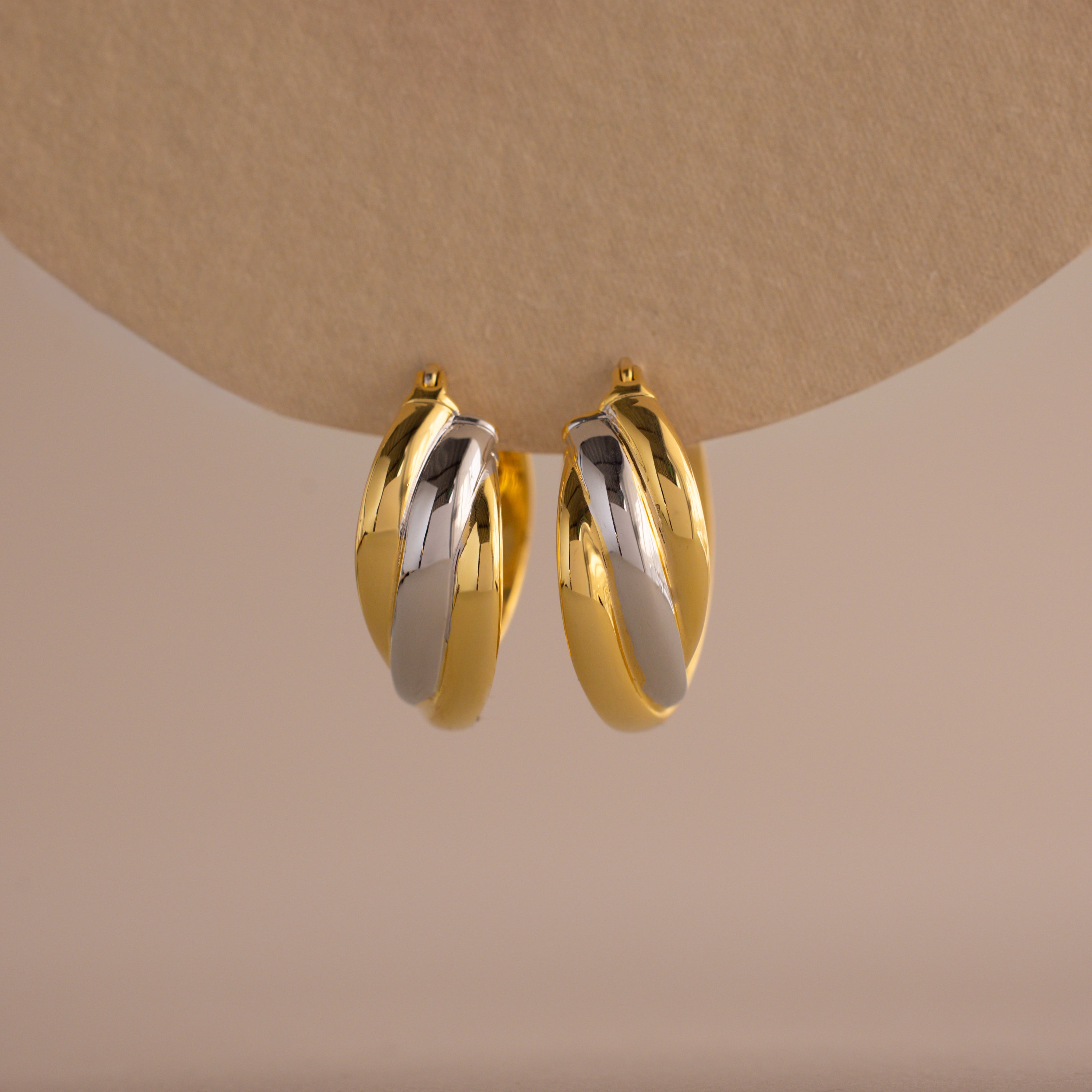 Intertwined Mixed Metal Hoops
