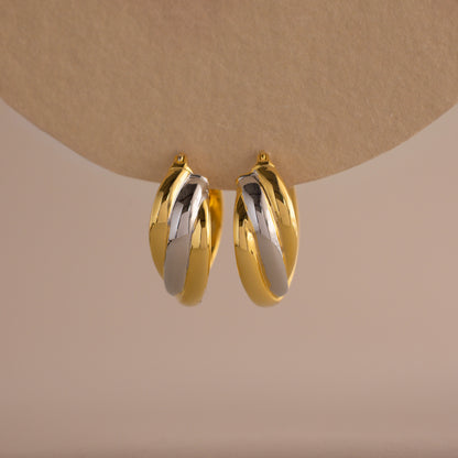 Intertwined Mixed Metal Hoops