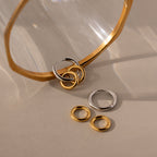 Duo Link Mixed Metal Hoops
