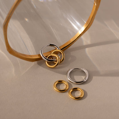 Duo Link Mixed Metal Hoops