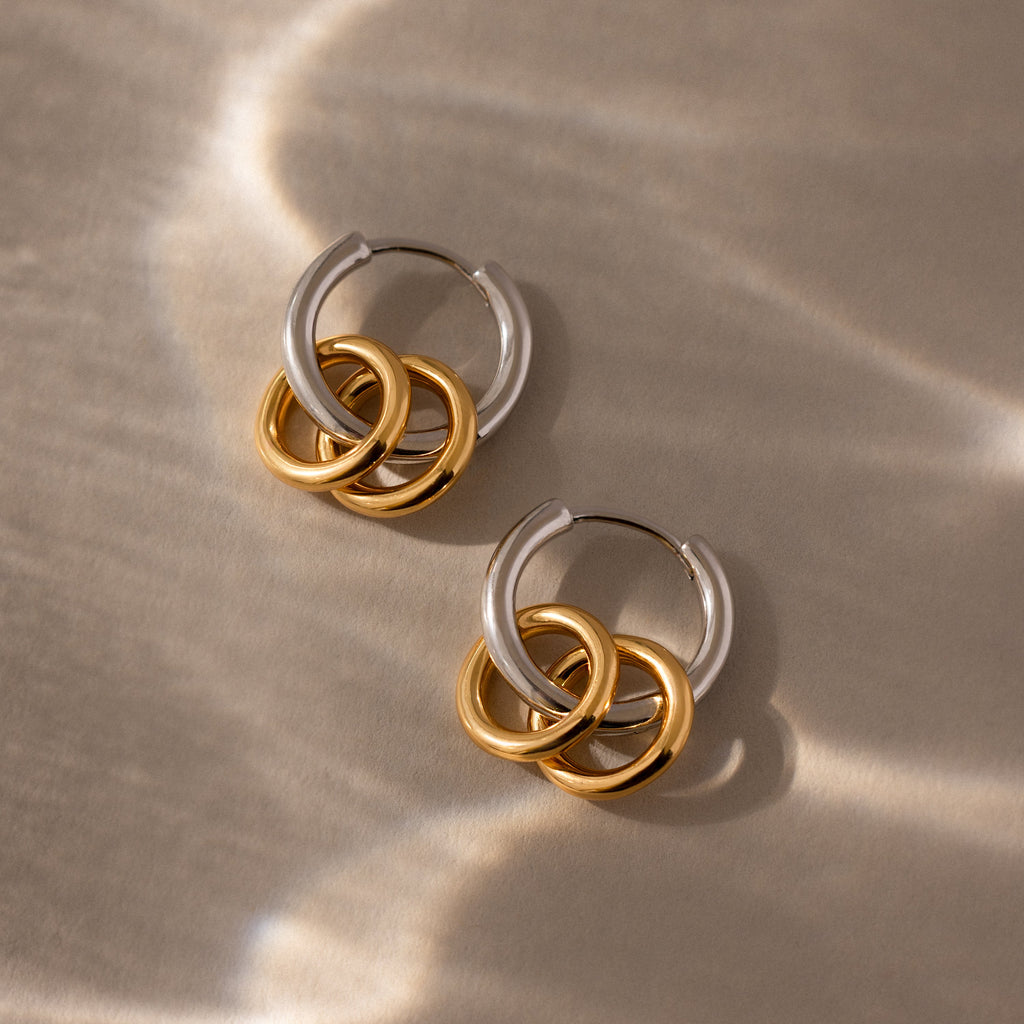 Duo Link Mixed Metal Hoops