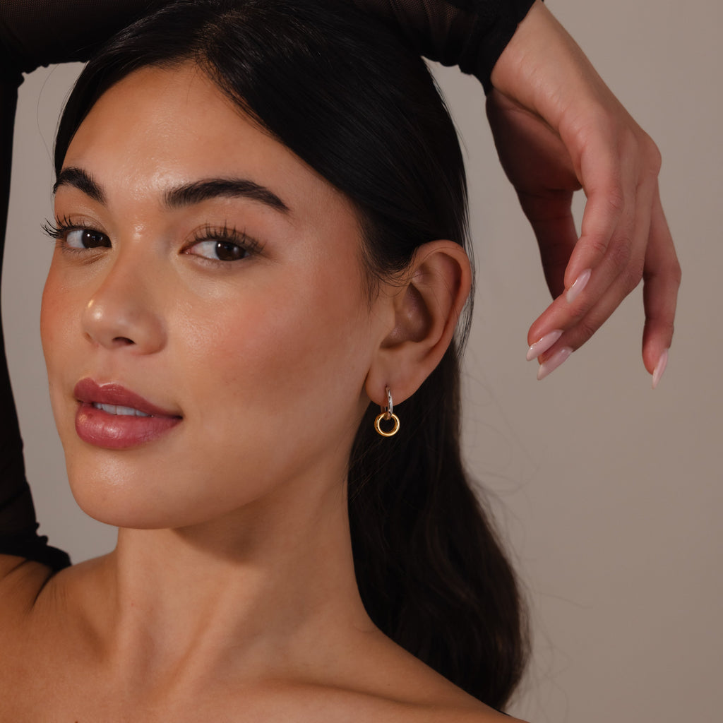 Duo Link Mixed Metal Hoops