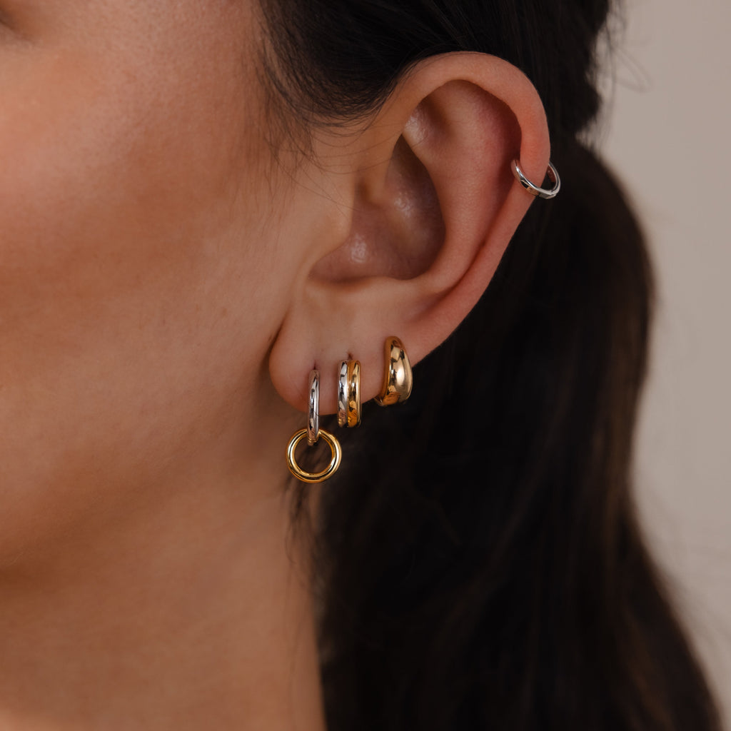 Duo Link Mixed Metal Hoops