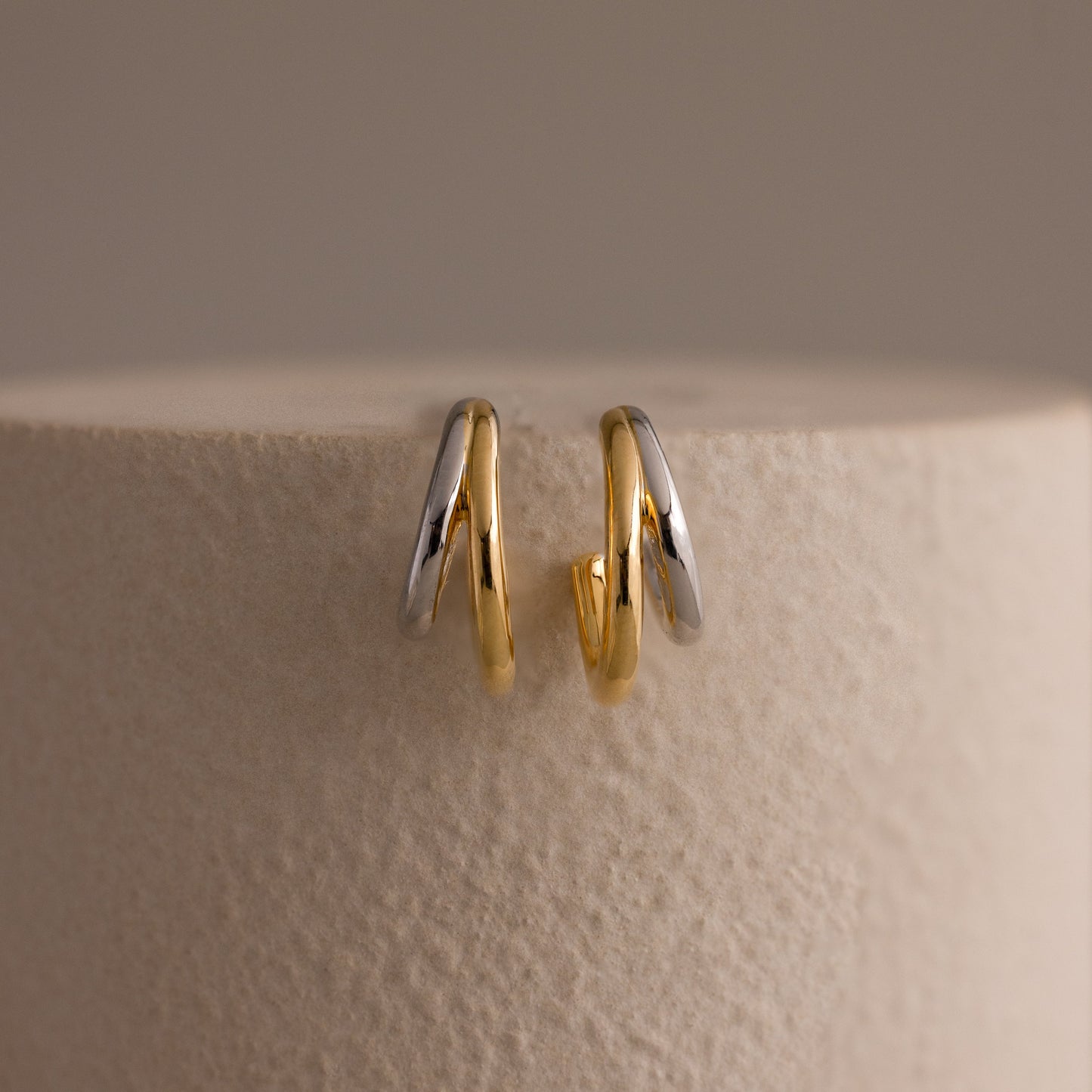 Mixed Metal Duo Hoops