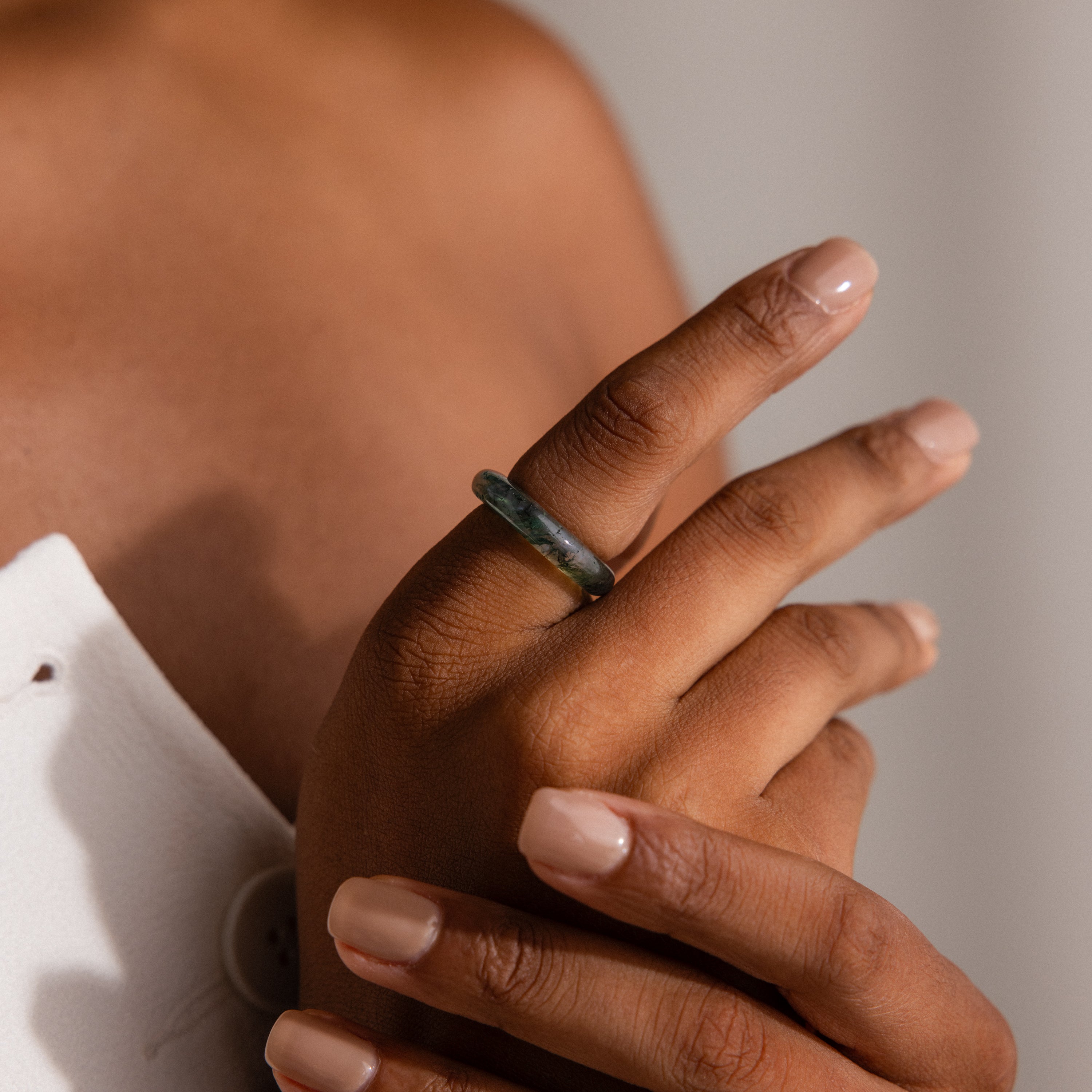 Skinny Agate Ring