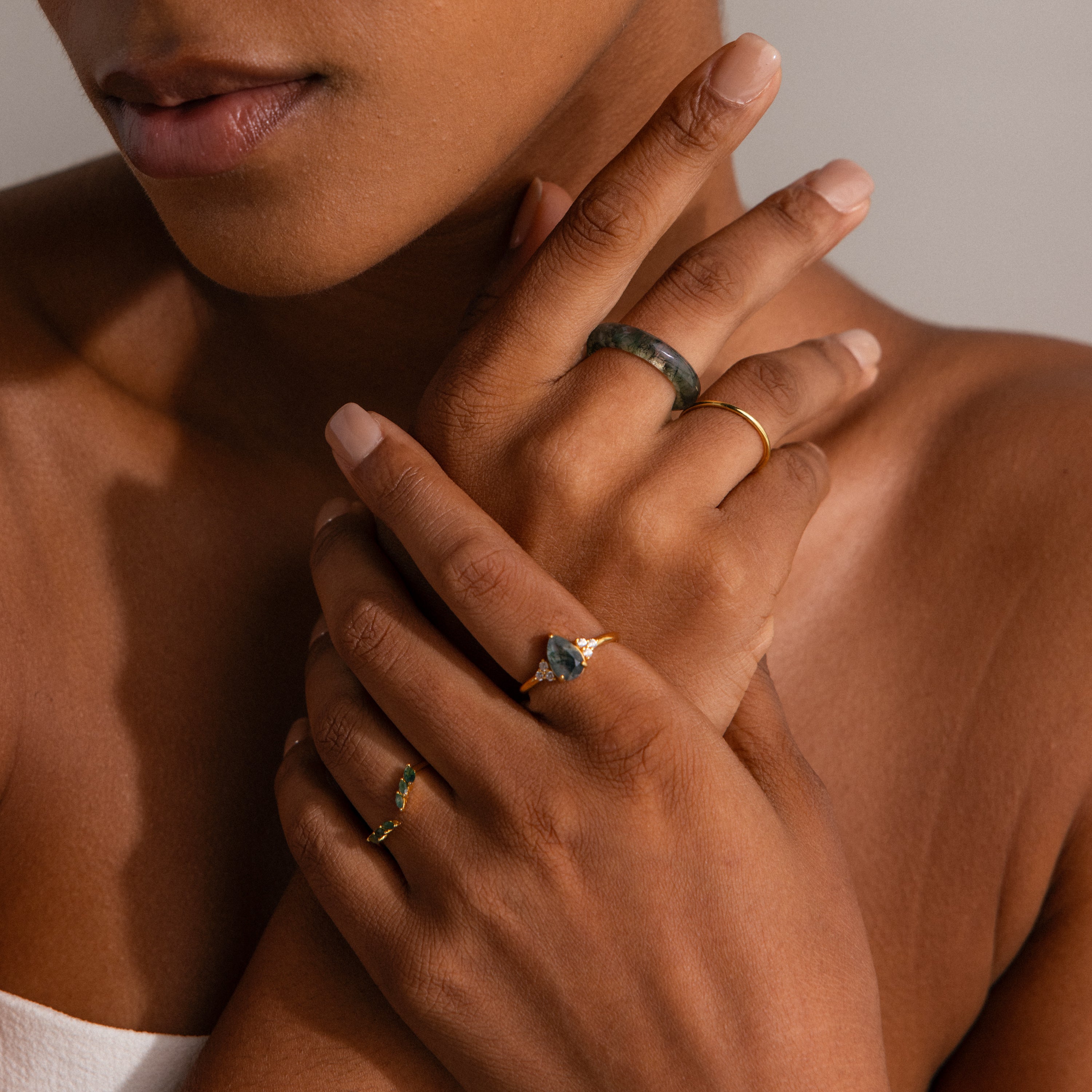 Skinny Agate Ring