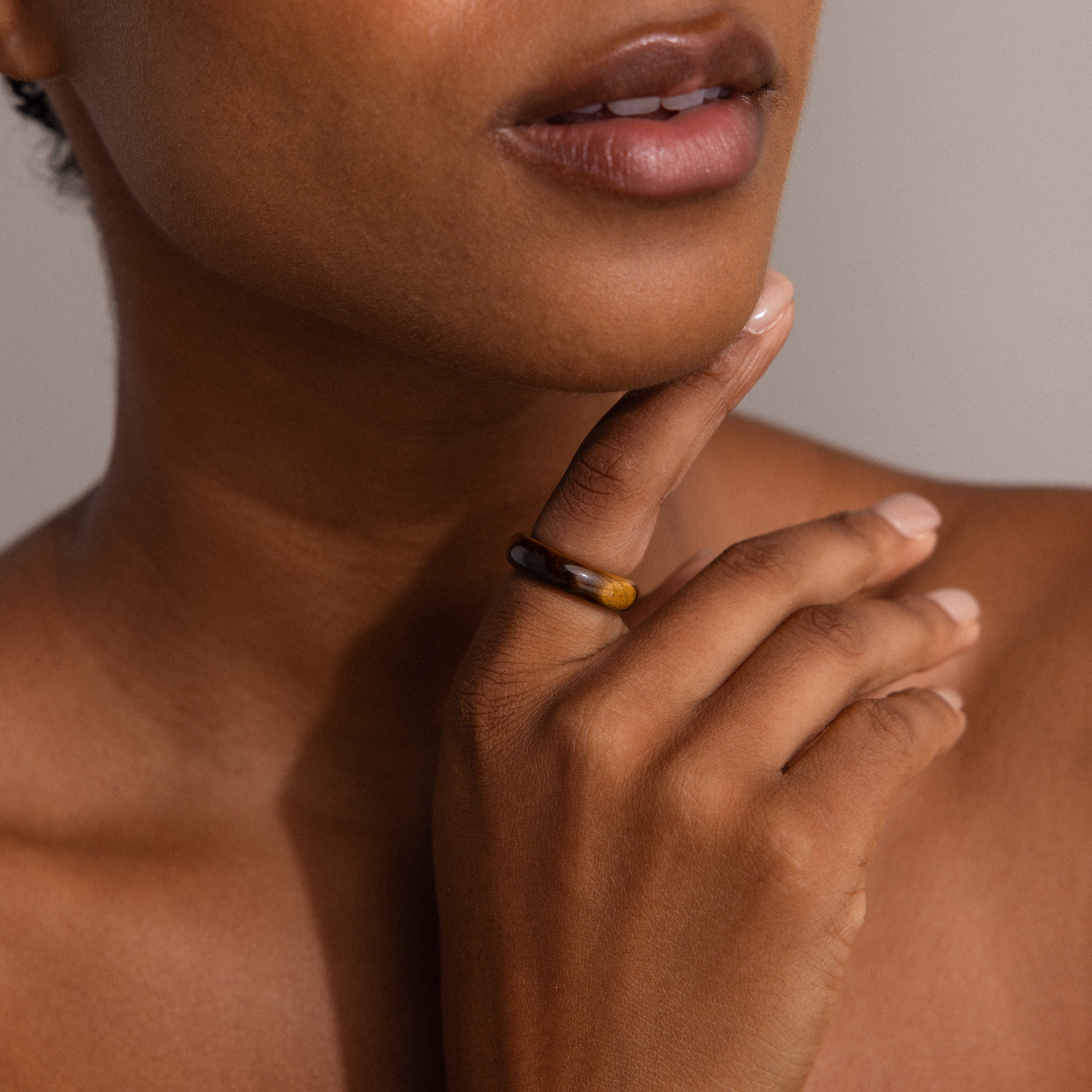 Skinny Tiger's Eye Ring