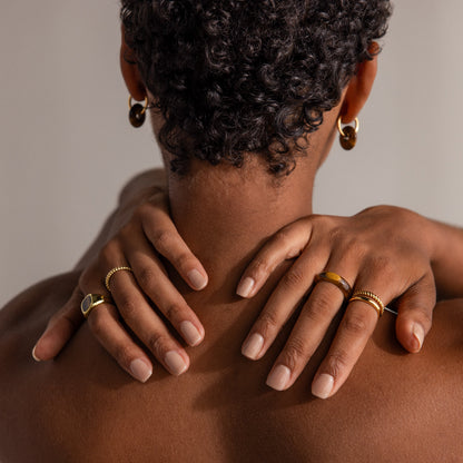 Skinny Tiger's Eye Ring