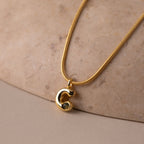 Gemstone Bubble Initial Necklace