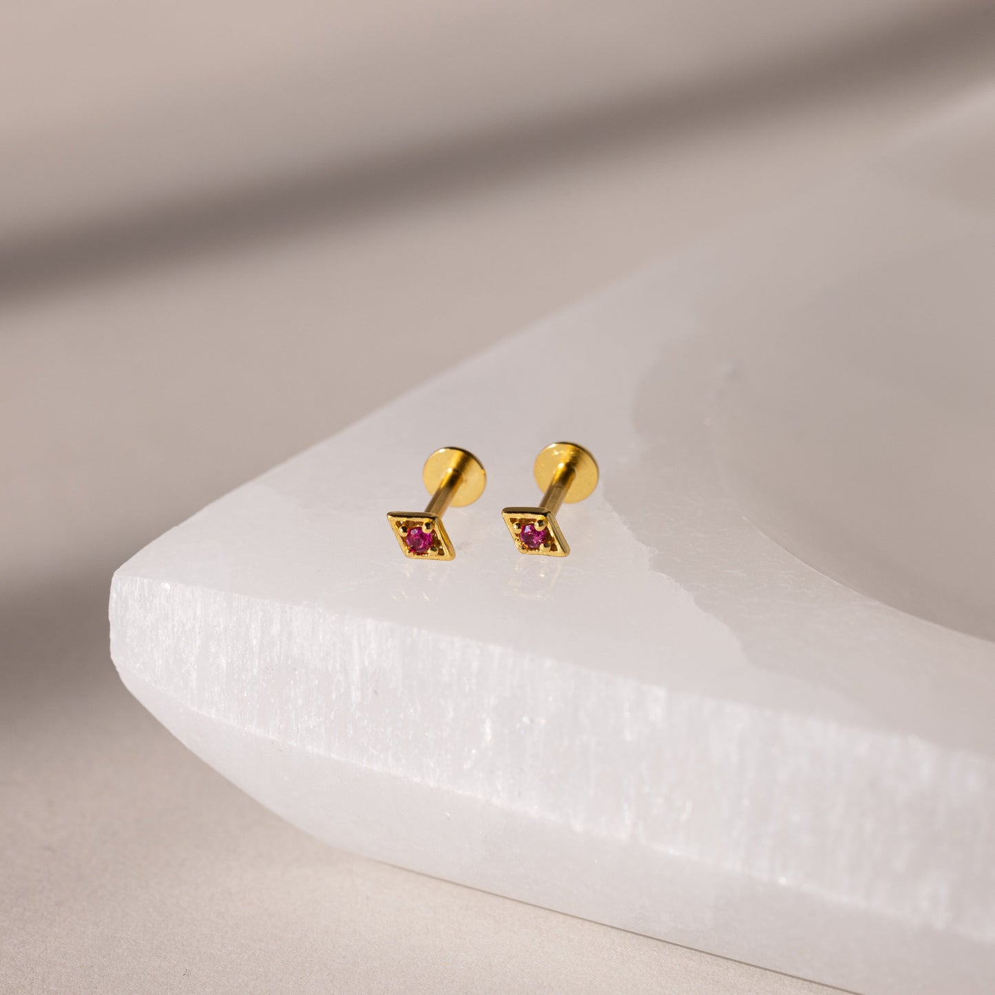 Geometric Birthstone Flat Back Studs