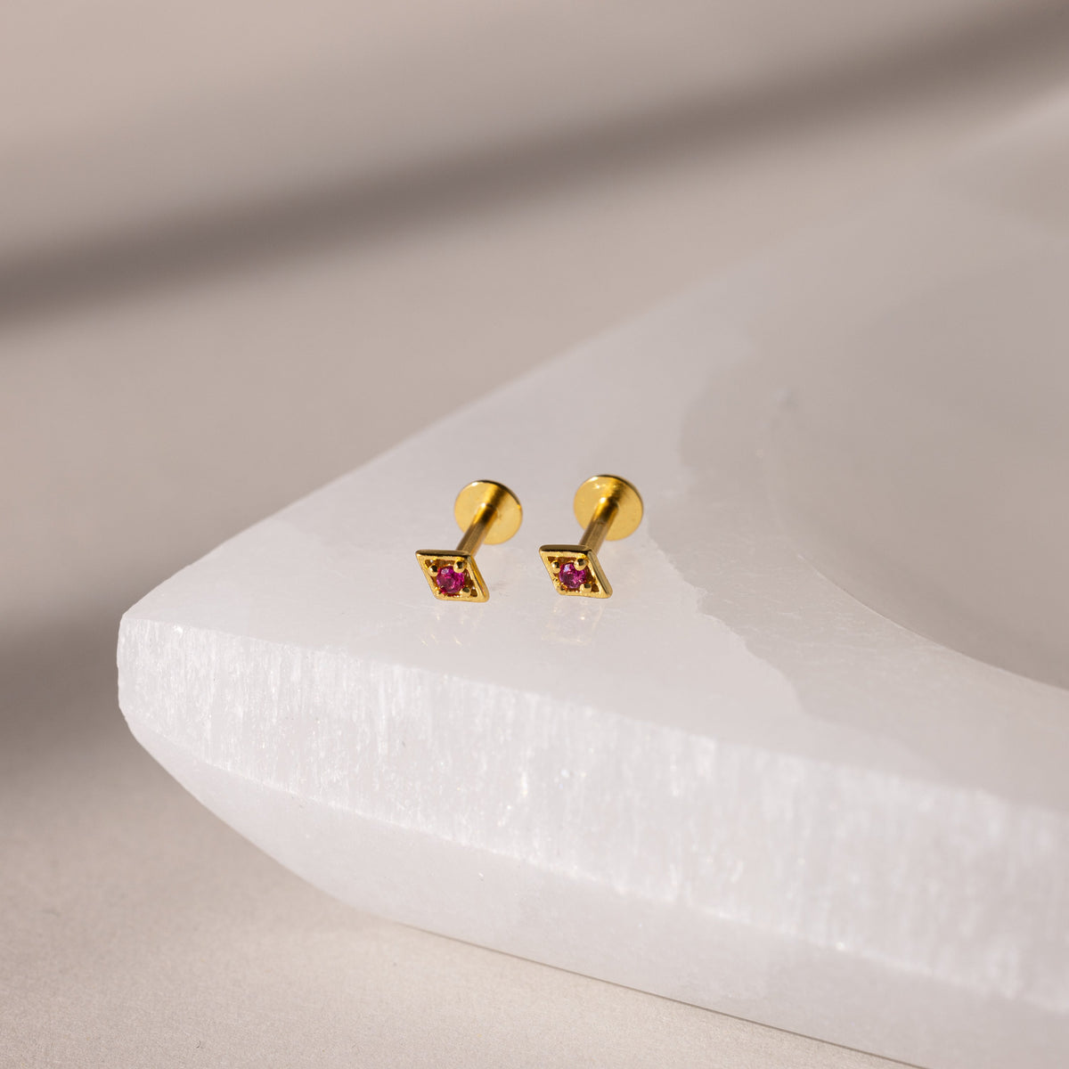 Geometric Birthstone Flat Back Studs