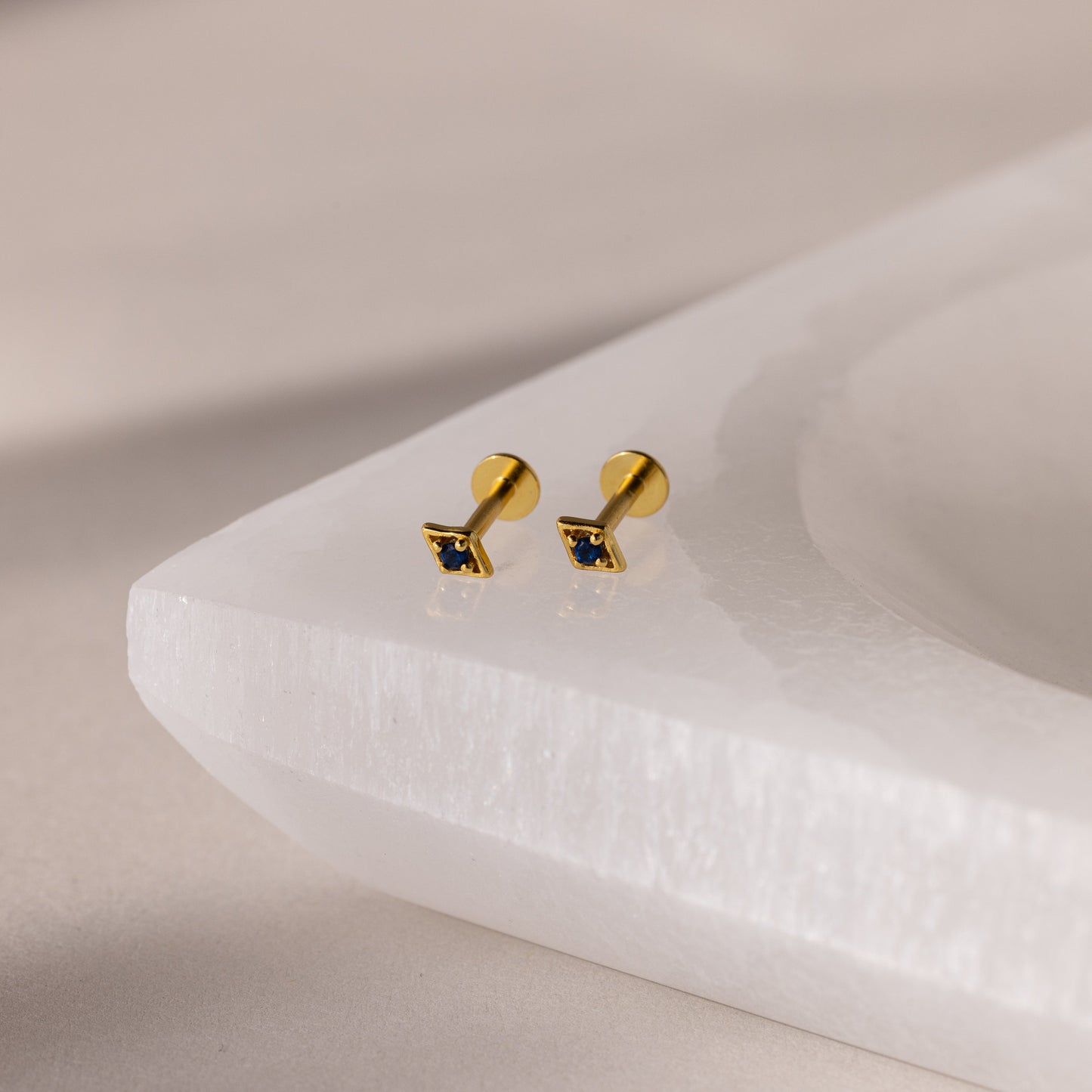 Geometric Birthstone Flat Back Studs