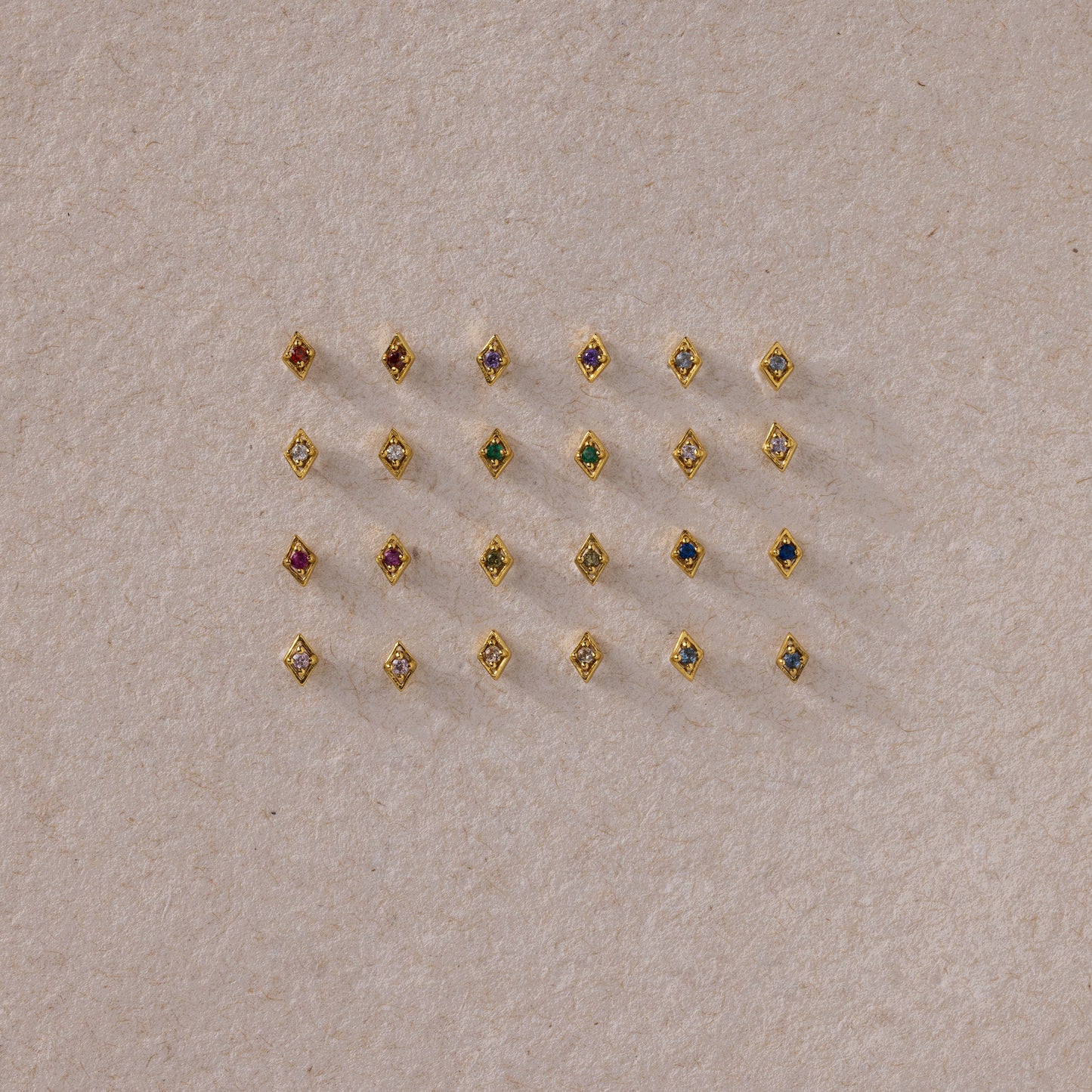 Geometric Birthstone Flat Back Studs