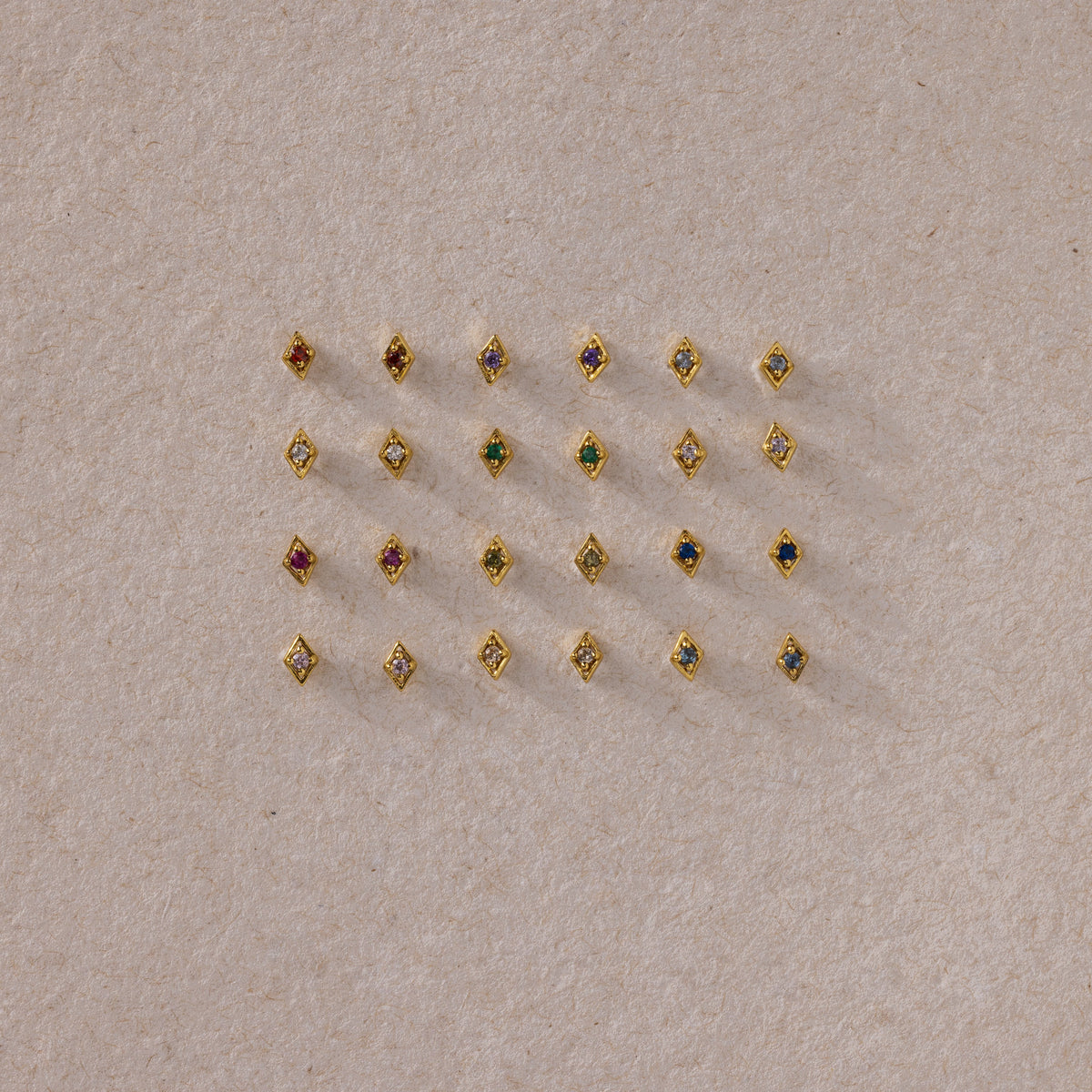 Geometric Birthstone Flat Back Studs