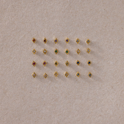 Geometric Birthstone Flat Back Studs